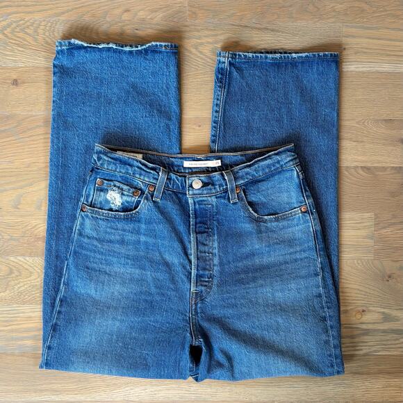 Levi's Premium Ribcage Straight Jeans Ankle Length Womens Size 29 - Picture 6 of 10